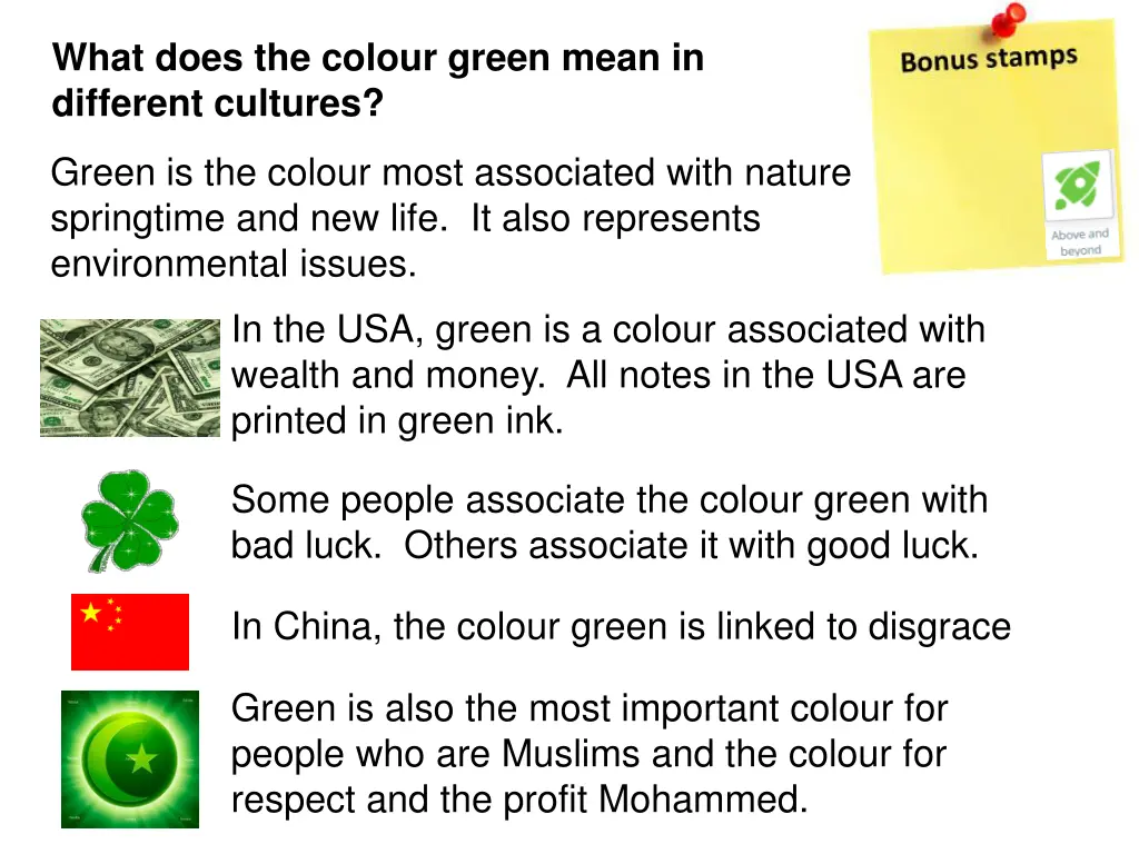 what does the colour green mean in different