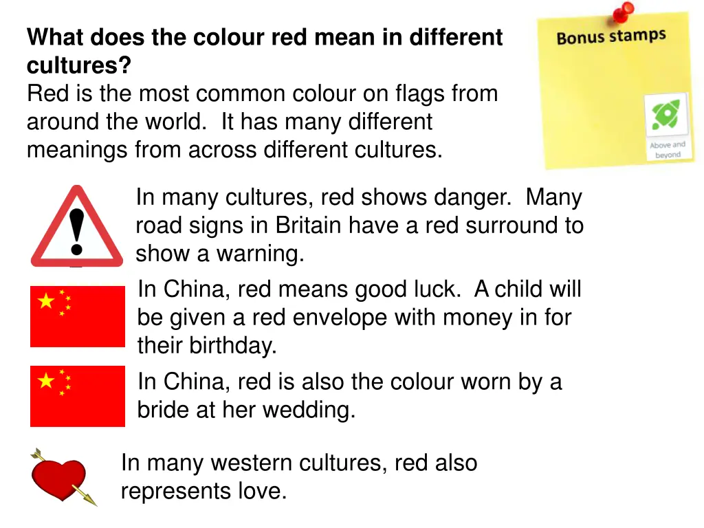 what does the colour red mean in different