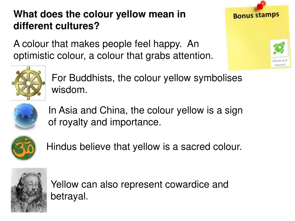 what does the colour yellow mean in different