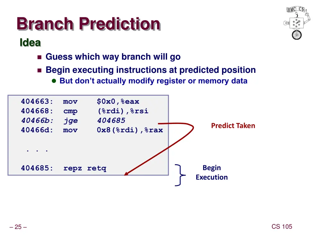 branch prediction idea guess which way branch