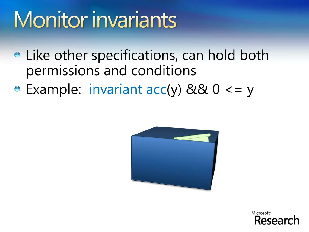 monitor invariants