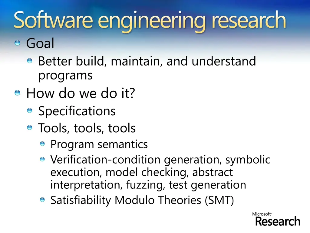 software engineering research goal better build