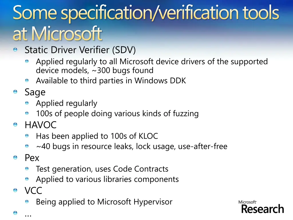 some specification verification tools