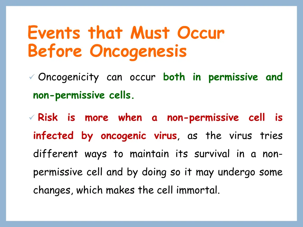 events that must occur before oncogenesis 3