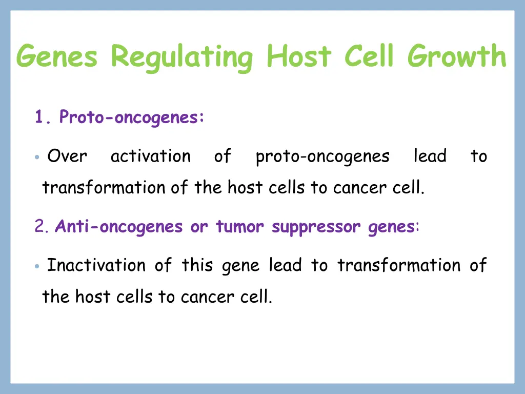 genes regulating host cell growth 1