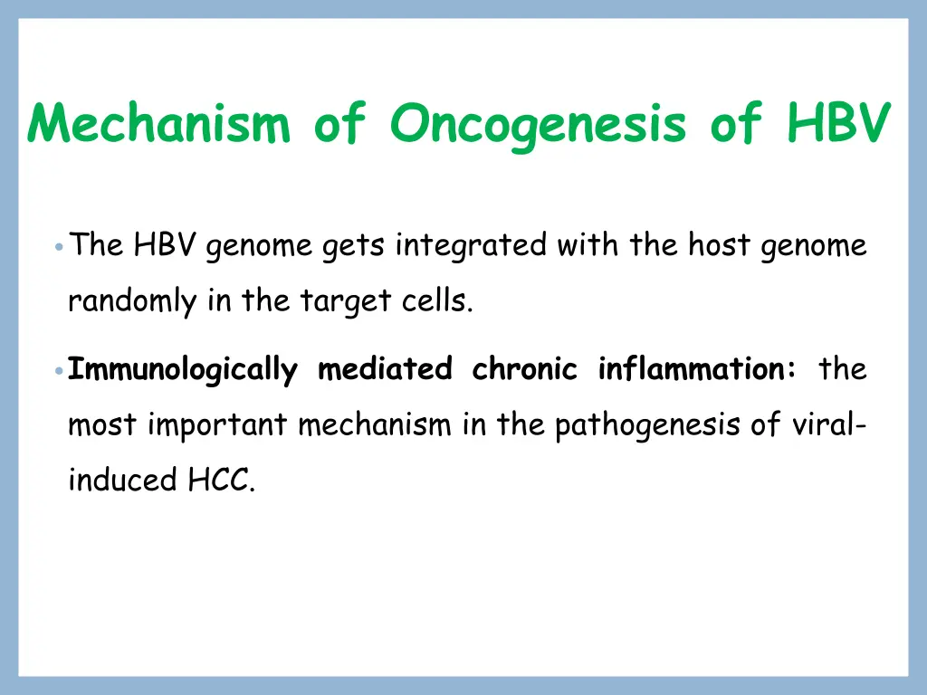 mechanism of oncogenesis of hbv