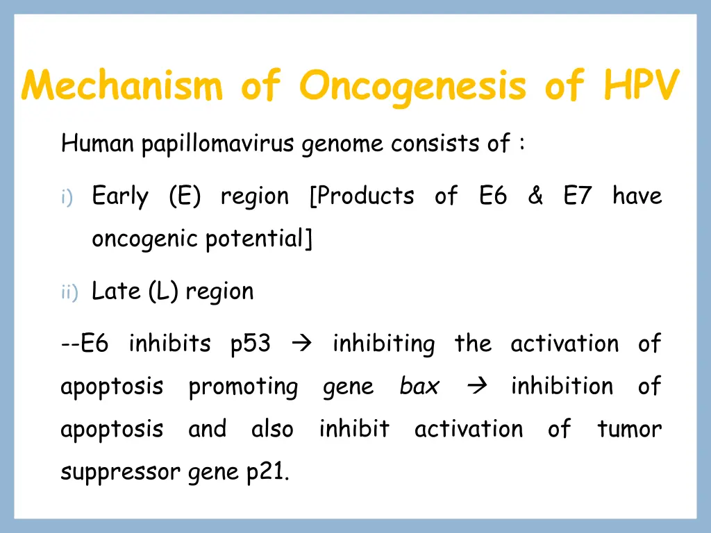 mechanism of oncogenesis of hpv