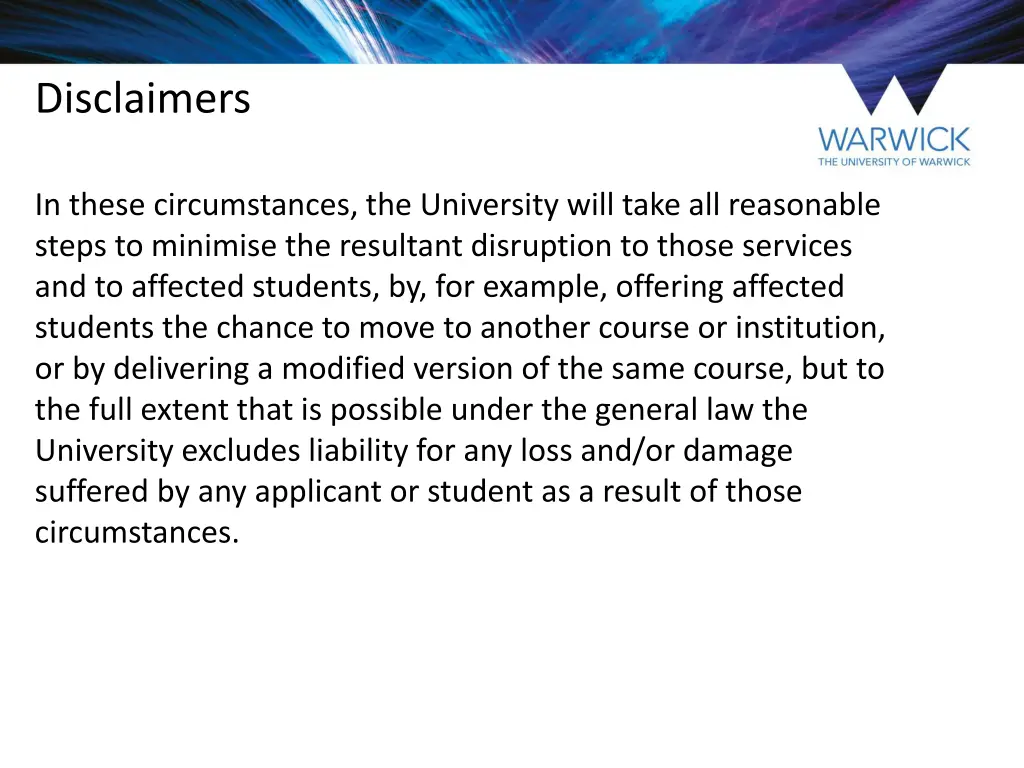 disclaimers