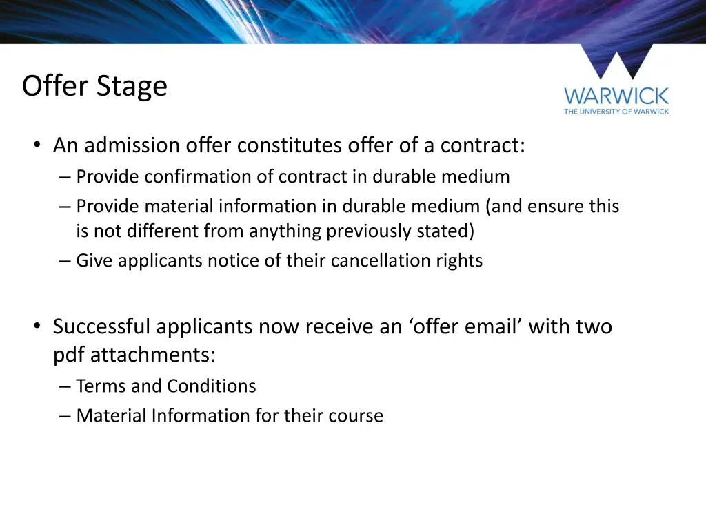 offer stage