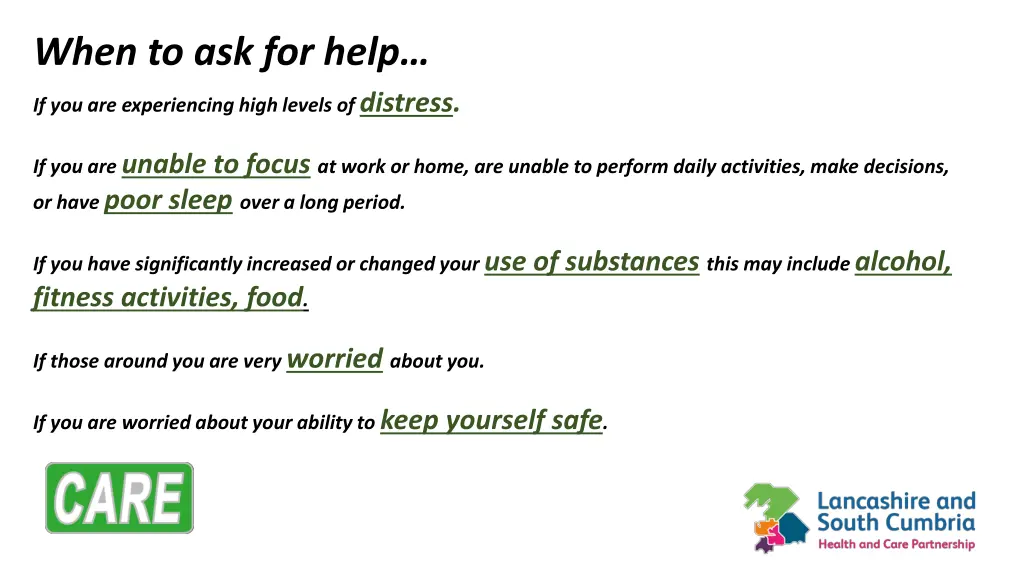 when to ask for help