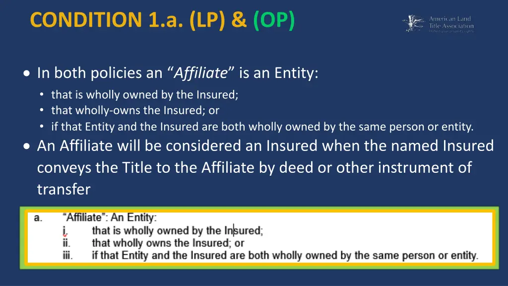 condition 1 a lp op