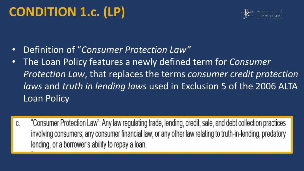 condition 1 c lp