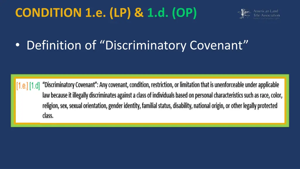 condition 1 e lp 1 d op