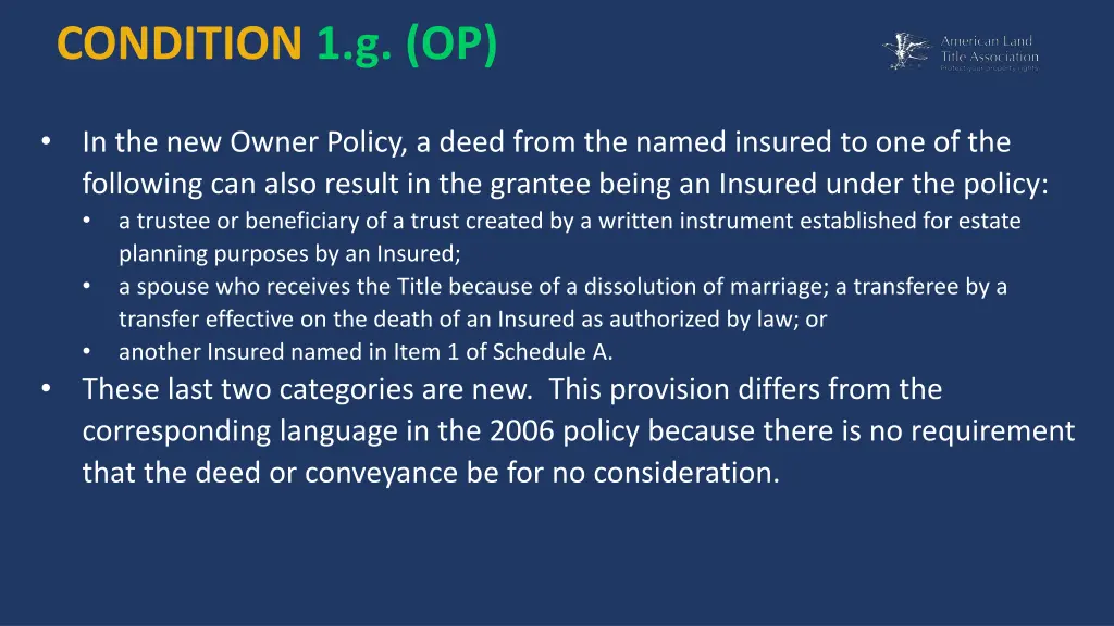 condition 1 g op