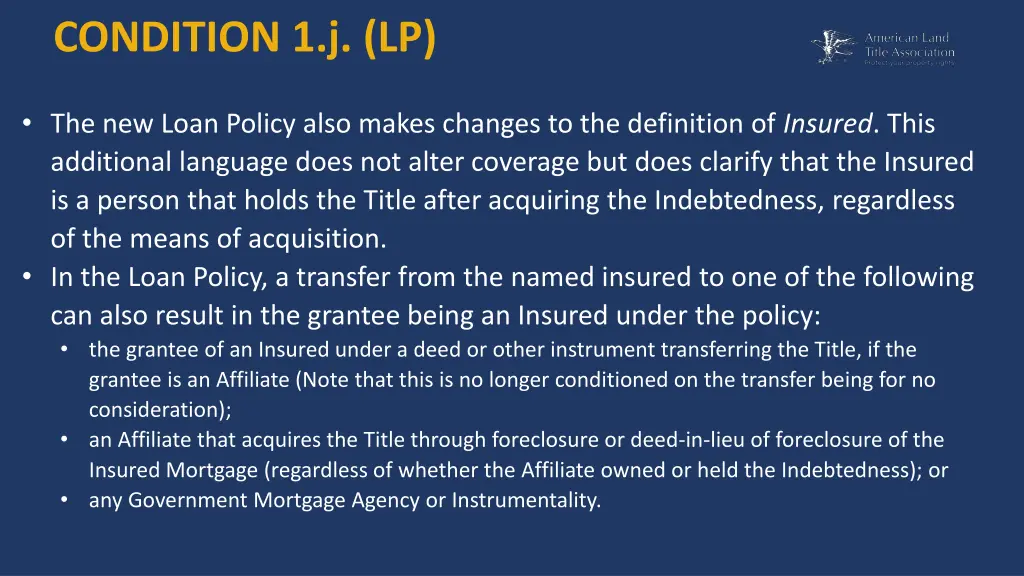 condition 1 j lp