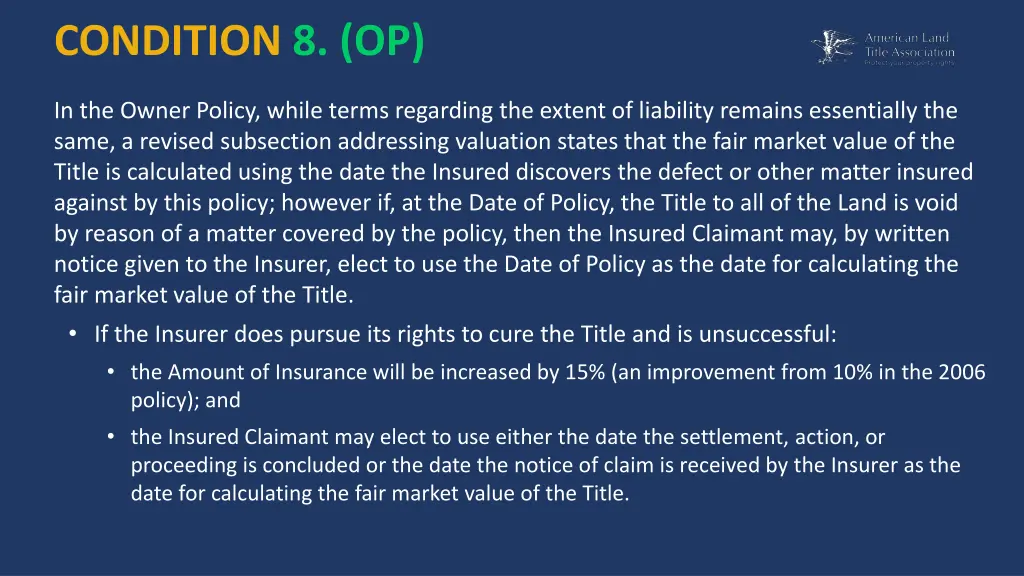 condition 8 op