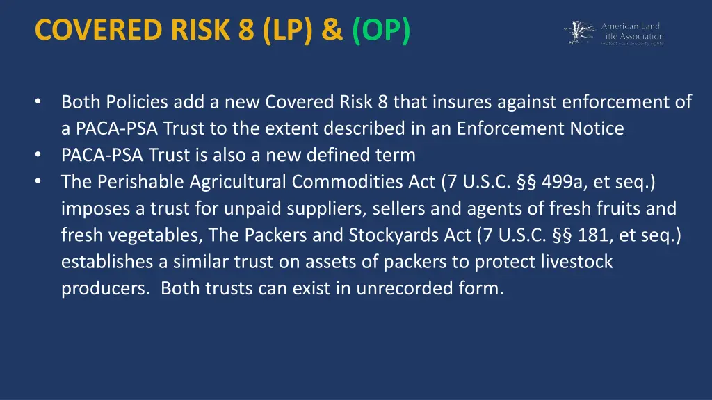 covered risk 8 lp op