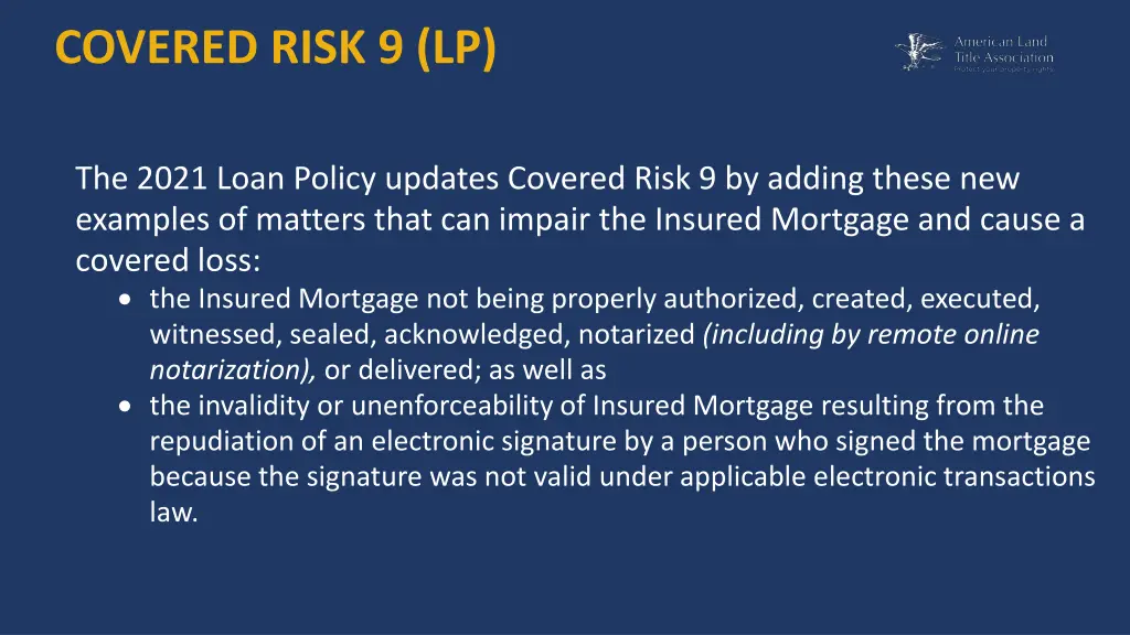 covered risk 9 lp