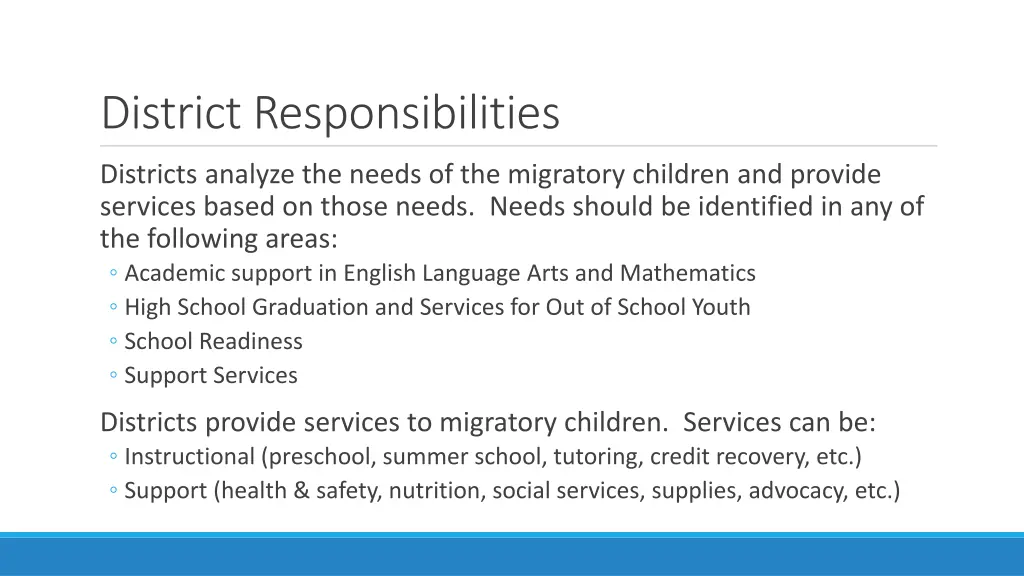 district responsibilities
