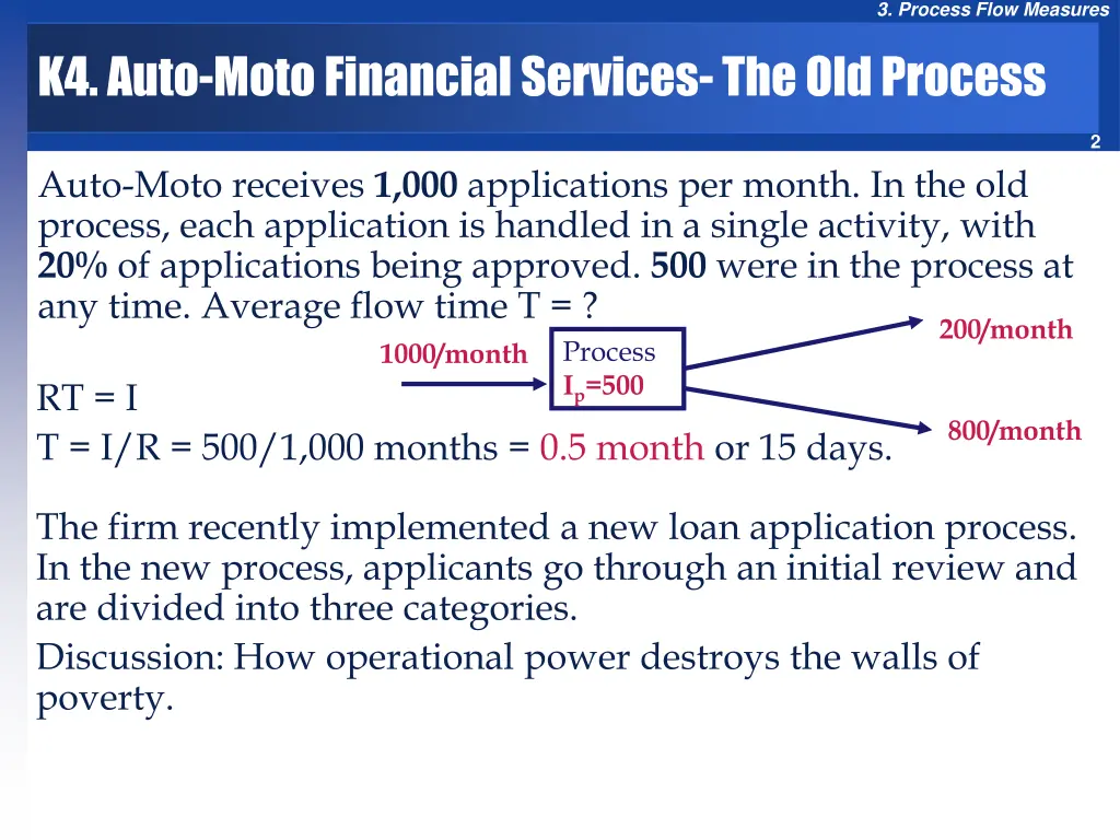 3 process flow measures