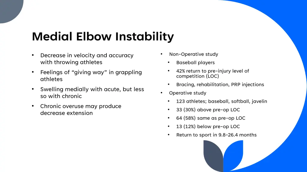 medial elbow instability