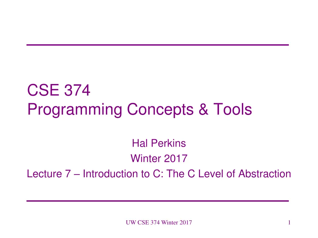 cse 374 programming concepts tools