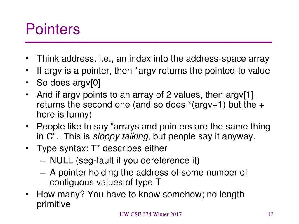 pointers