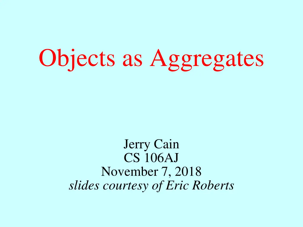 objects as aggregates