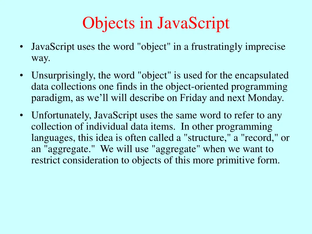 objects in javascript