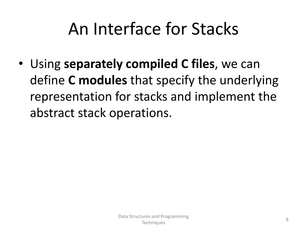 an interface for stacks