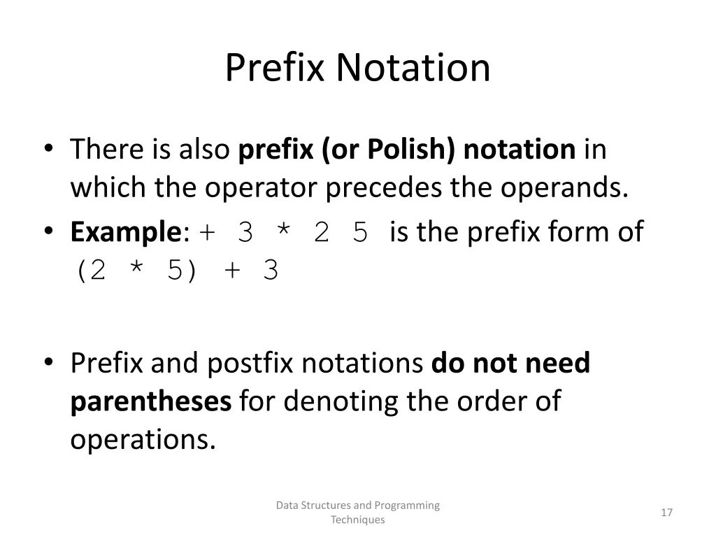 prefix notation