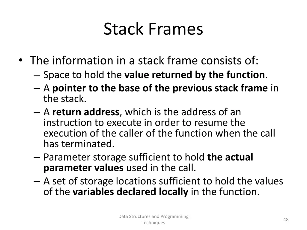 stack frames