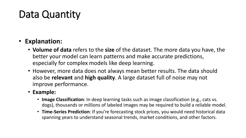 data quantity data quantity
