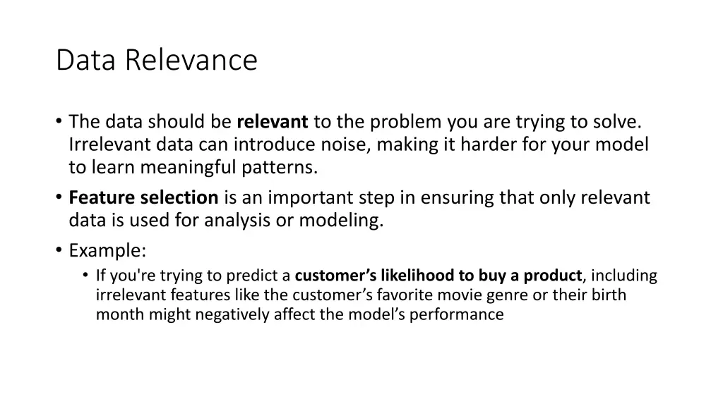 data relevance