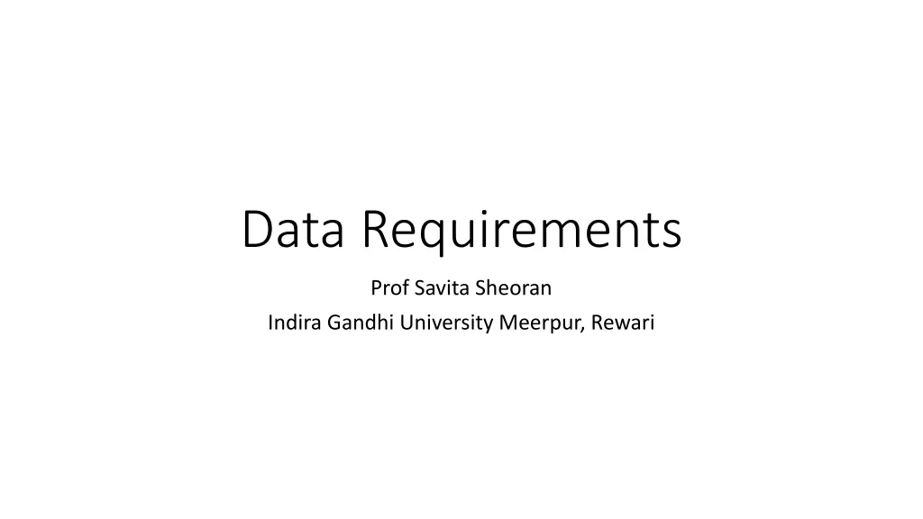 data requirements