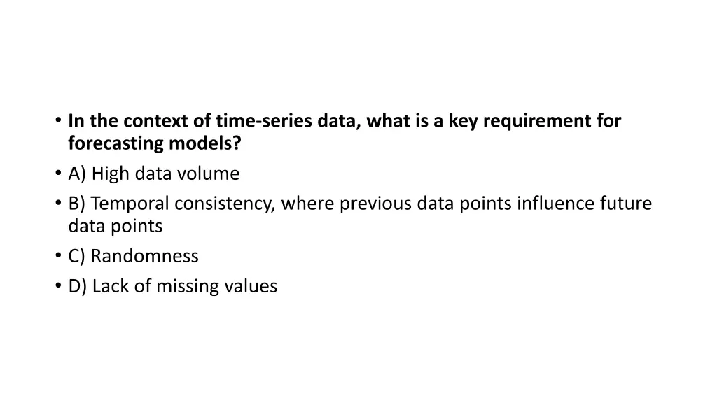 in the context of time series data what