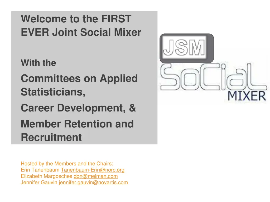 welcome to the first ever joint social mixer