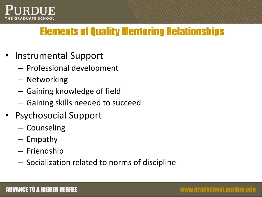 elements of quality mentoring relationships