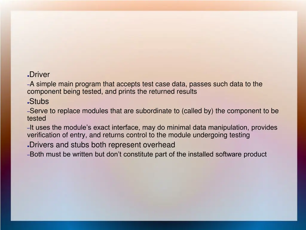 driver a simple main program that accepts test
