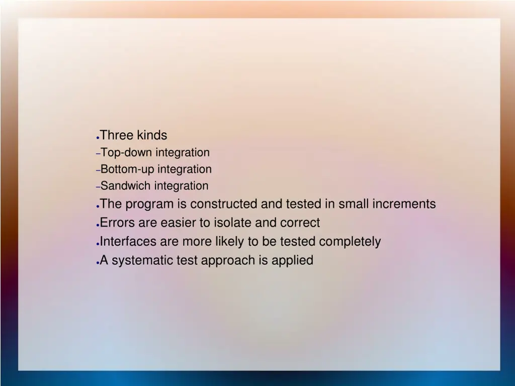 three kinds top down integration bottom