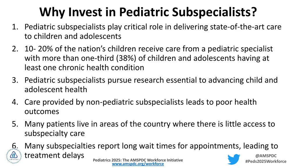 why invest in pediatric subspecialists