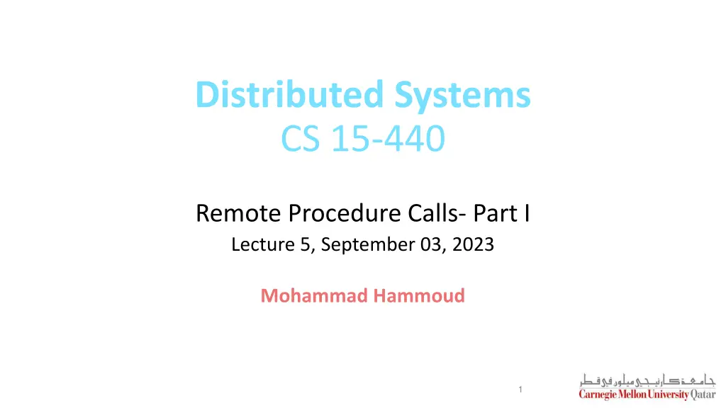 distributed systems cs 15 440