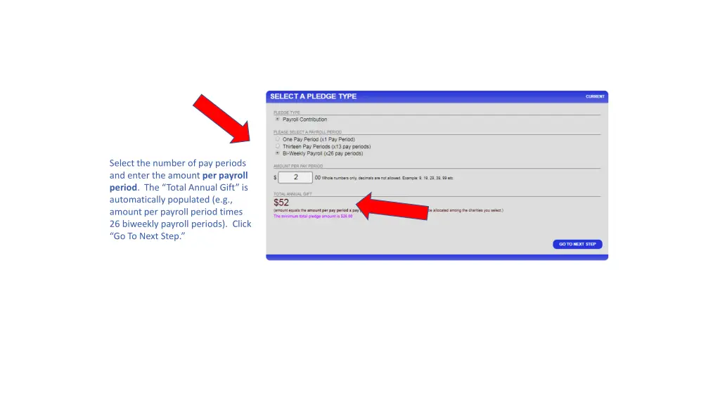 select the number of pay periods and enter