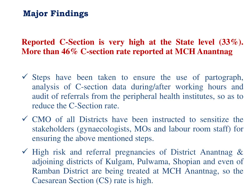 major findings 12