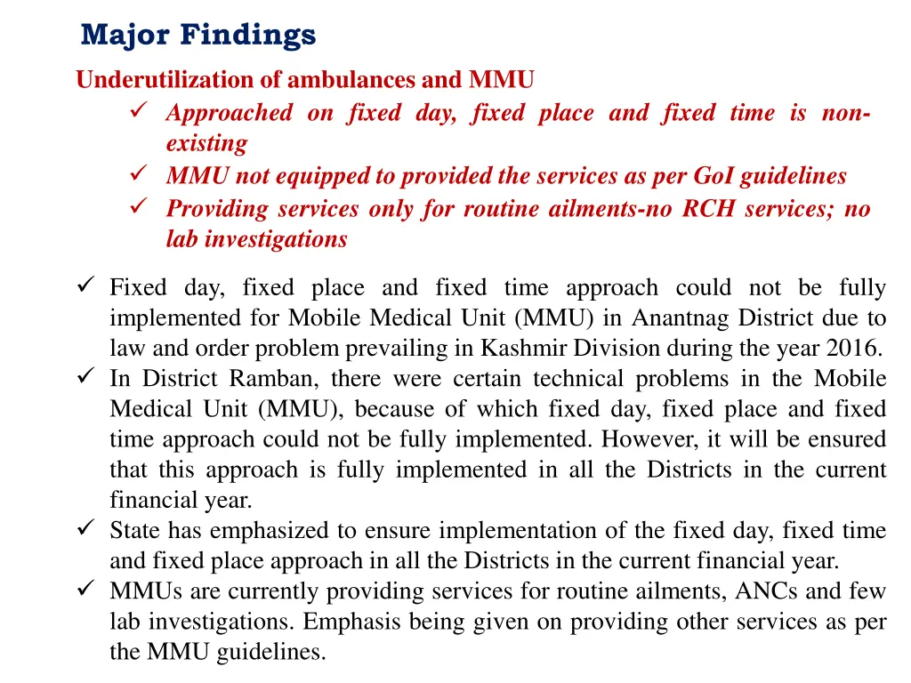 major findings 14