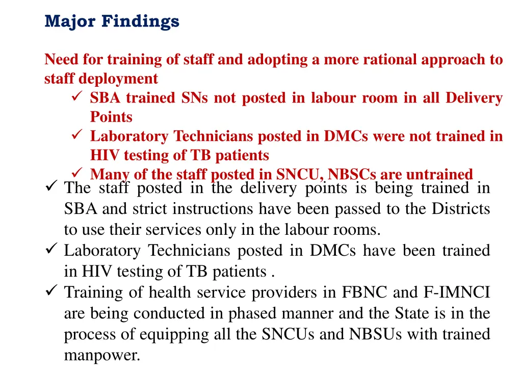 major findings 17