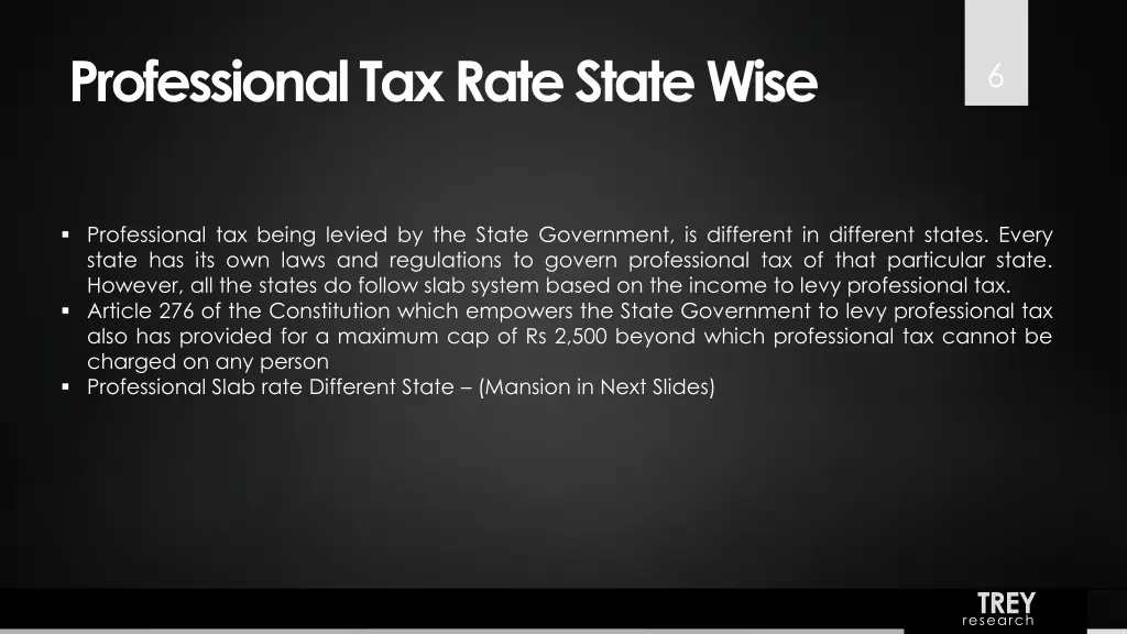 professional tax rate state wise