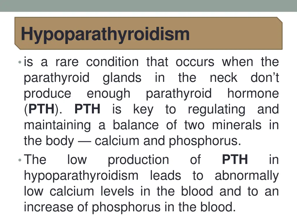 hypoparathyroidism