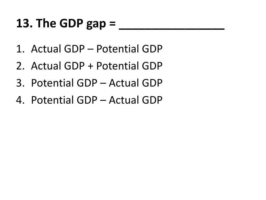 13 the gdp gap
