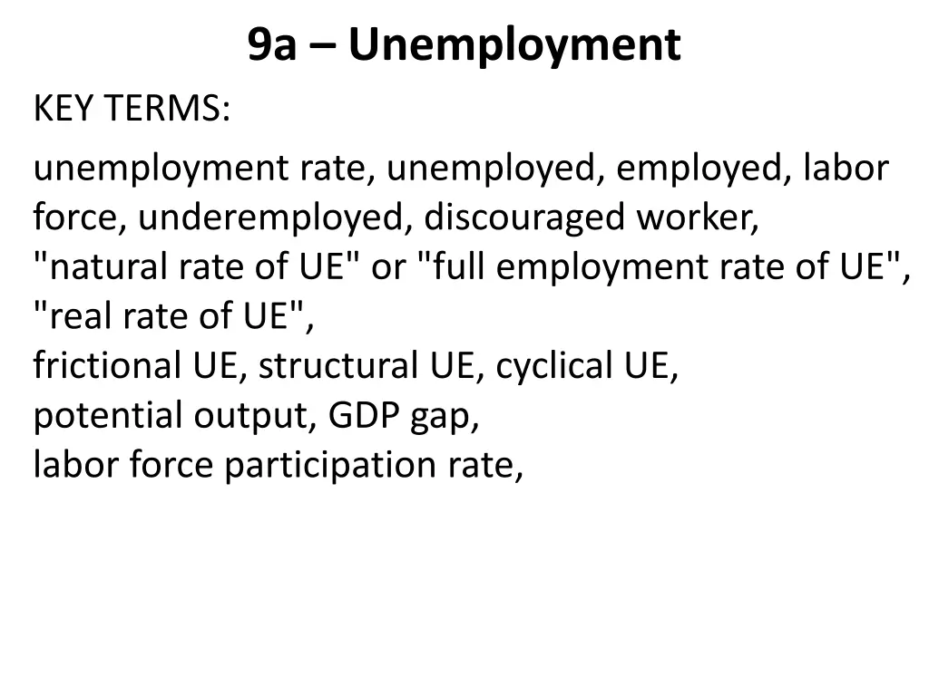 9a unemployment 1